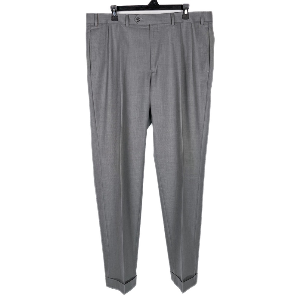 Lauren Ralph Lauren Men 38x32 Dress Pants Pleated Cuffed Slacks Gray EUC